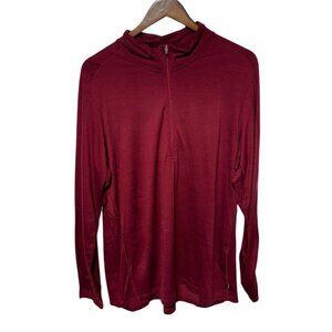 REI 1/2 Zip Merino Wool Long Shirt Red Size 2XL